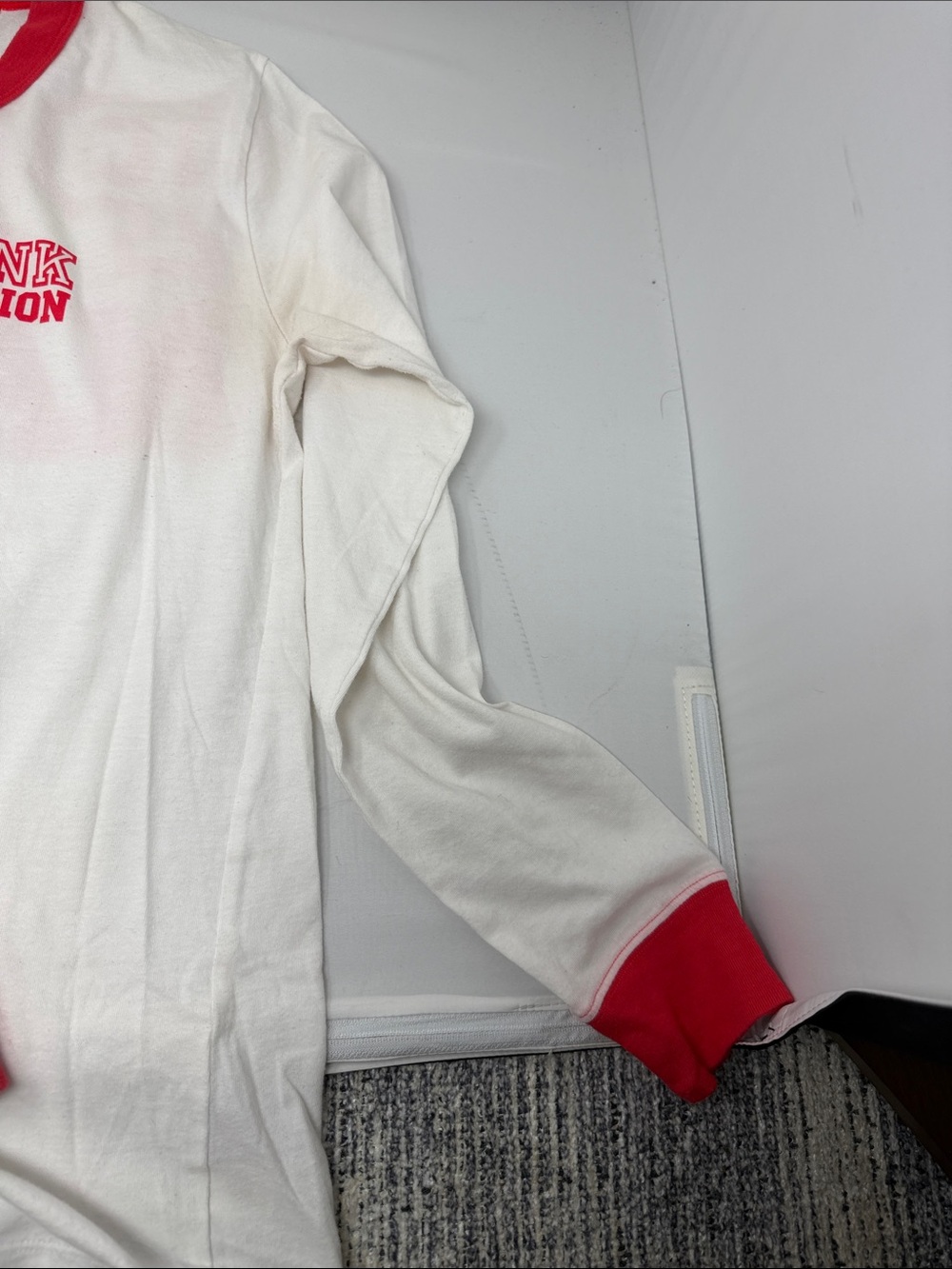 Victoria's Secret white tee with red ringer and logo - Picture 6 of 8